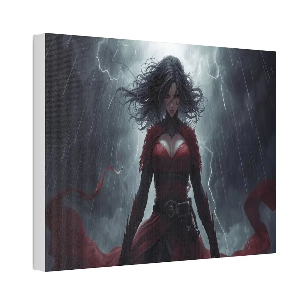 Stormsinger: Warrior of the Tempest Digital Fantasy Portrait Canvas Print Canvas