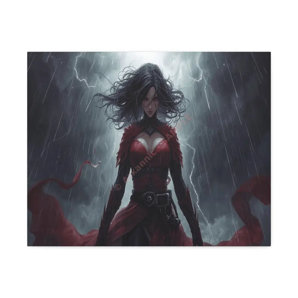 Stormsinger: Warrior of the Tempest Digital Fantasy Portrait Canvas Print 20″ x 16″ (Horizontal) / 1.5’’ Canvas