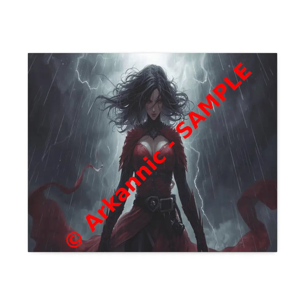 Stormsinger: Warrior of the Tempest Digital Fantasy Portrait Canvas Print 20″ x 16″ (Horizontal) / 1.5’’ Canvas