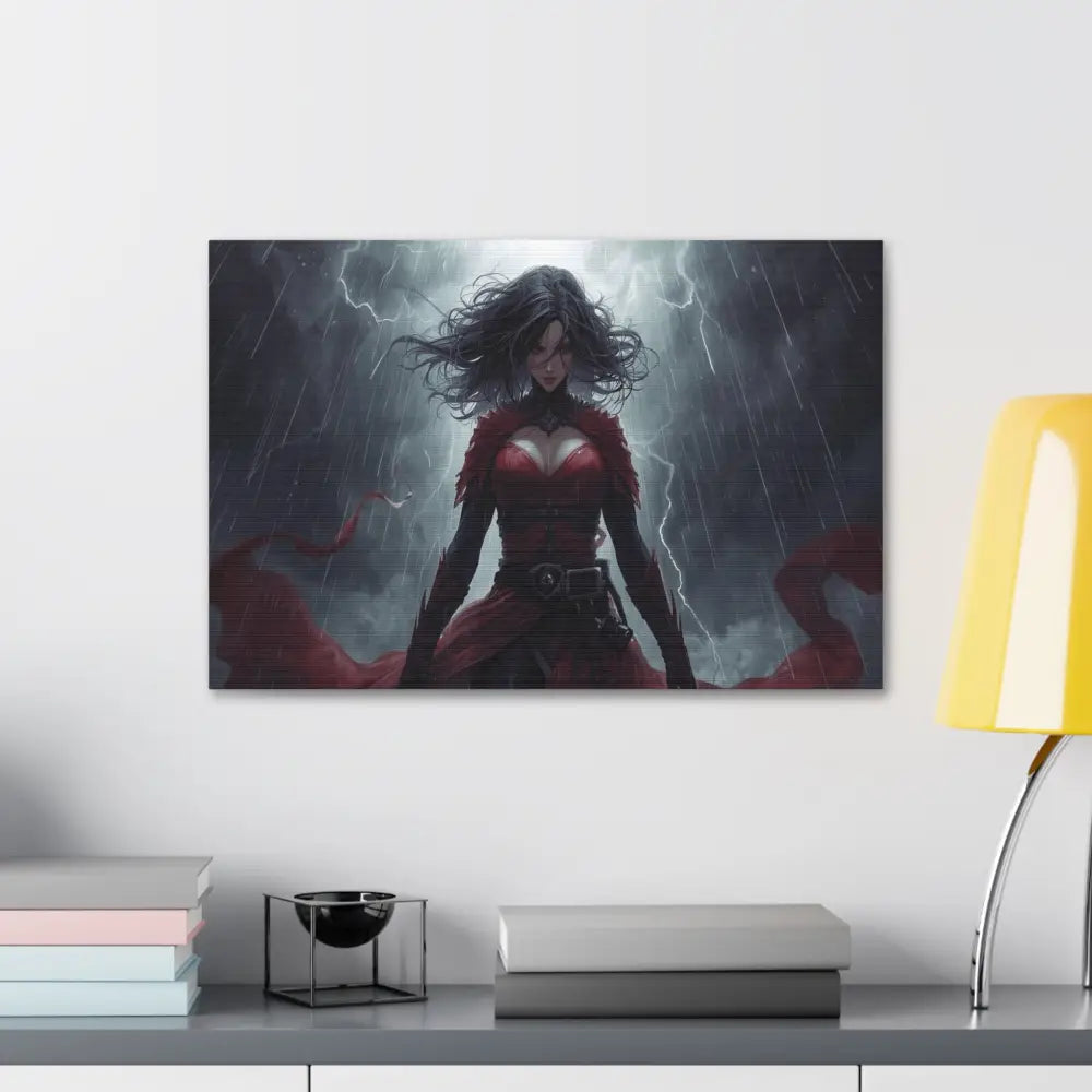 Stormsinger: Warrior of the Tempest Digital Fantasy Portrait Canvas Print Canvas