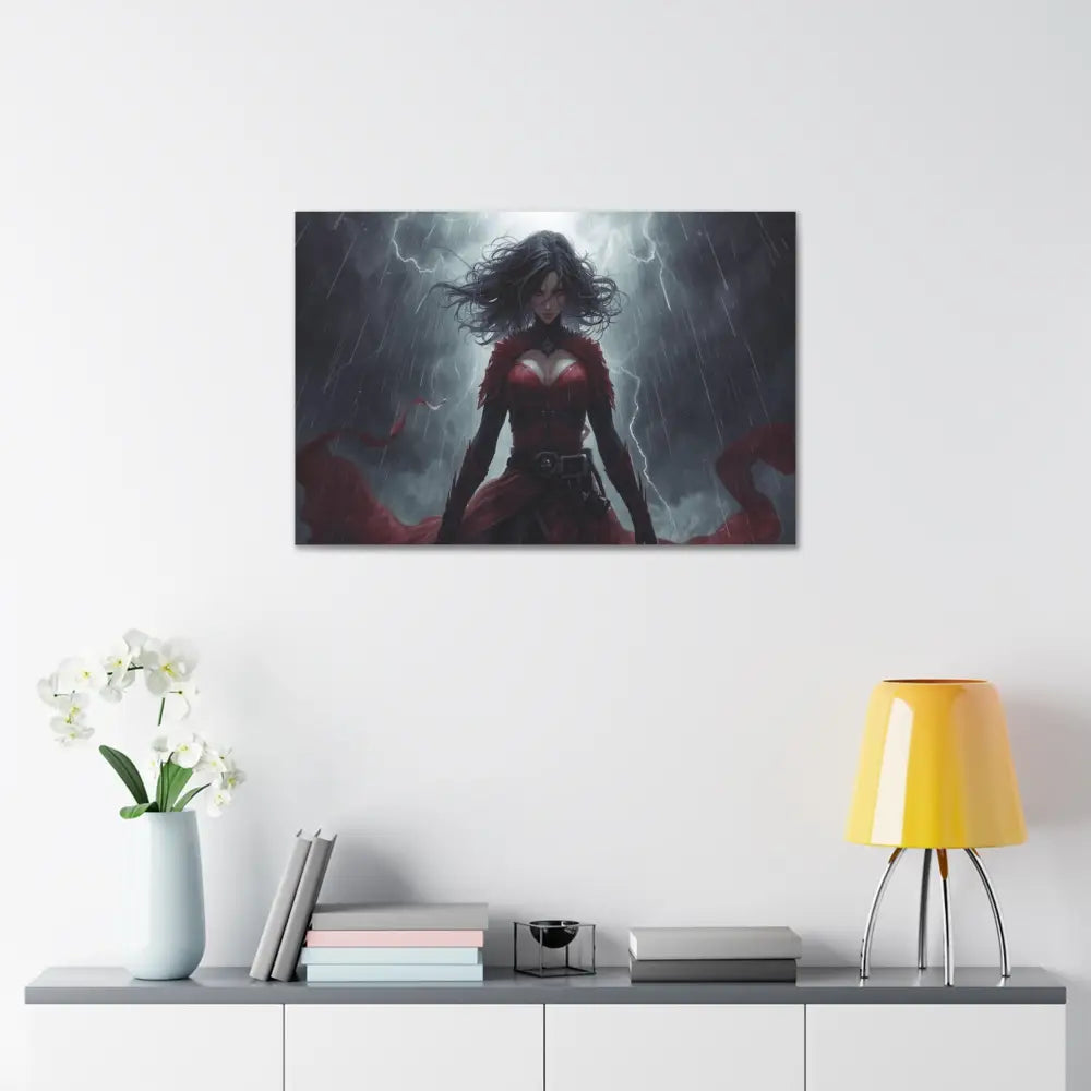 Stormsinger: Warrior of the Tempest Digital Fantasy Portrait Canvas Print Canvas