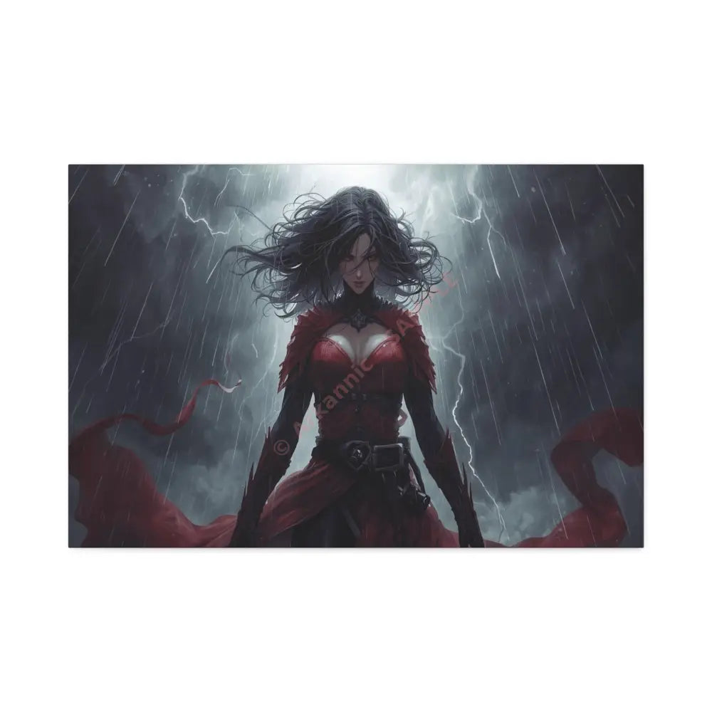 Stormsinger: Warrior of the Tempest Digital Fantasy Portrait Canvas Print 30″ x 20″ (Horizontal) / 1.5’’ Canvas
