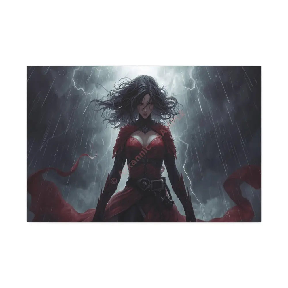 Stormsinger: Warrior of the Tempest Digital Fantasy Portrait Canvas Print 36″ x 24″ (Horizontal) / 1.5’’ Canvas