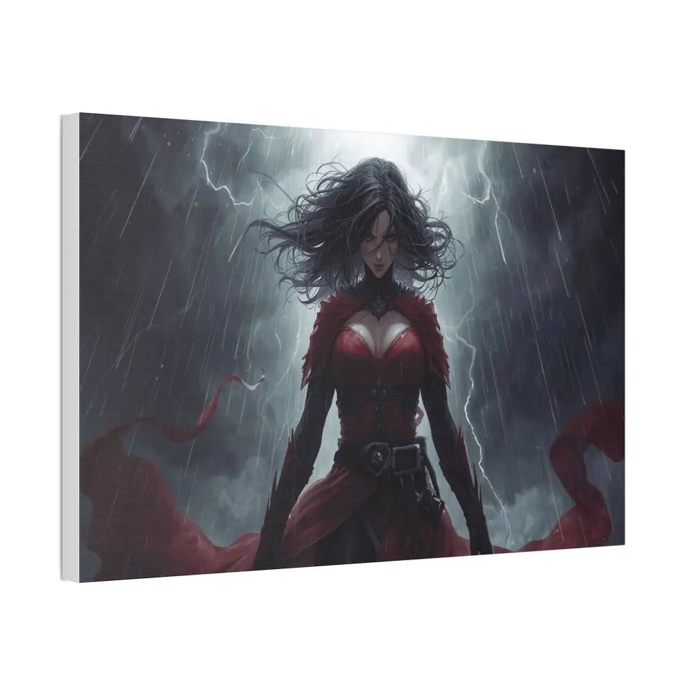 Stormsinger: Warrior of the Tempest Digital Fantasy Portrait Canvas Print Canvas