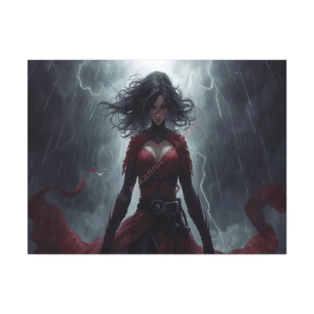 Stormsinger: Warrior of the Tempest Digital Fantasy Portrait Canvas Print 40’’ x 30’’ (Horizontal) / 1.5’’ Canvas