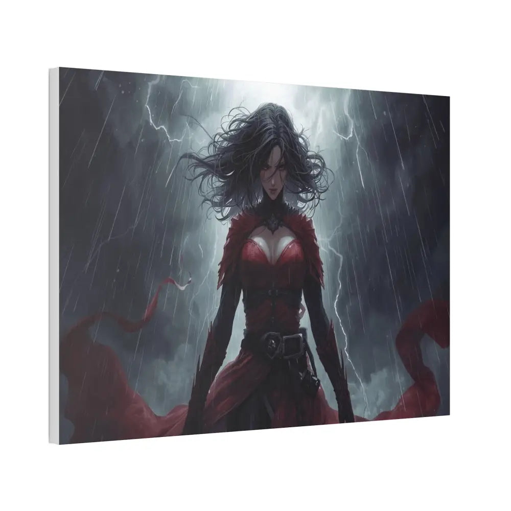 Stormsinger: Warrior of the Tempest Digital Fantasy Portrait Canvas Print Canvas