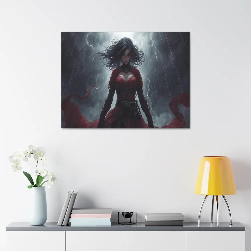 Stormsinger: Warrior of the Tempest Digital Fantasy Portrait Canvas Print Canvas