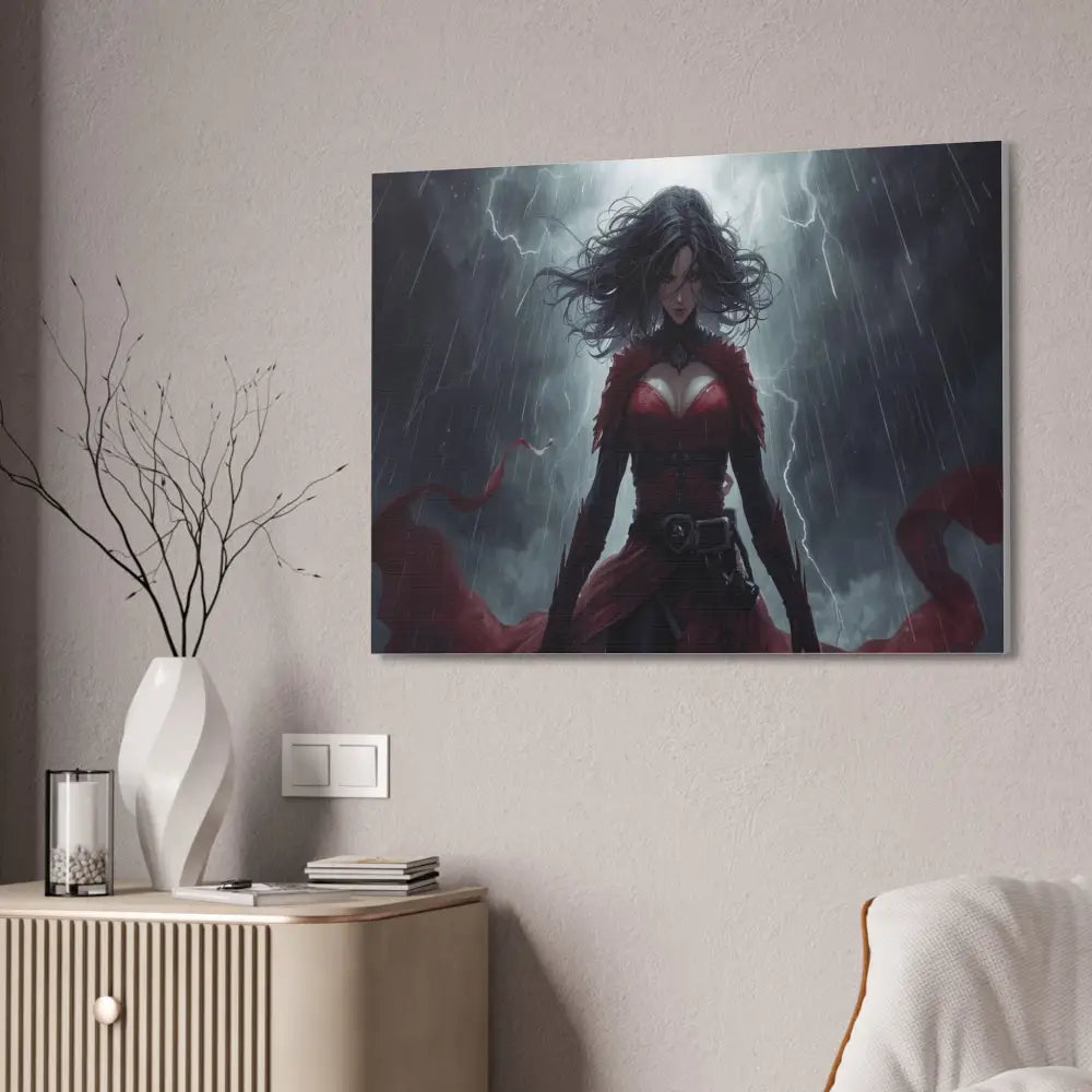 Stormsinger: Warrior of the Tempest Digital Fantasy Portrait Canvas Print Canvas