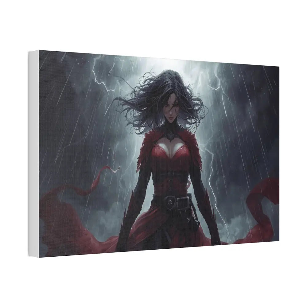 Stormsinger: Warrior of the Tempest Digital Fantasy Portrait Canvas Print Canvas