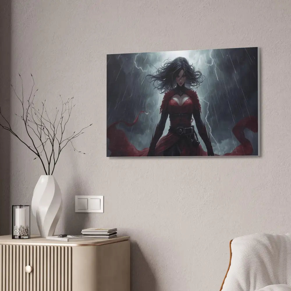 Stormsinger: Warrior of the Tempest Digital Fantasy Portrait Canvas Print Canvas