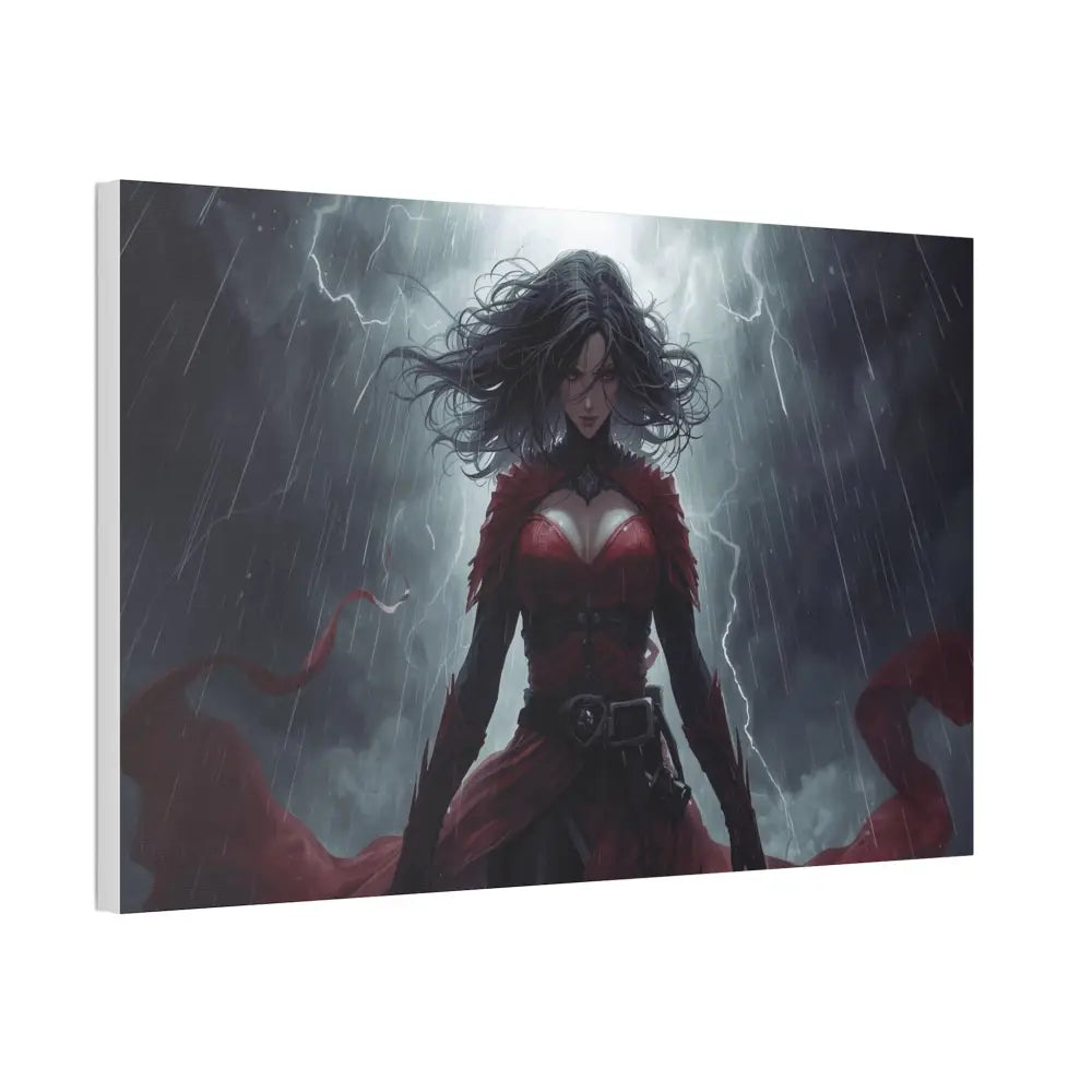 Stormsinger: Warrior of the Tempest Digital Fantasy Portrait Canvas Print Canvas