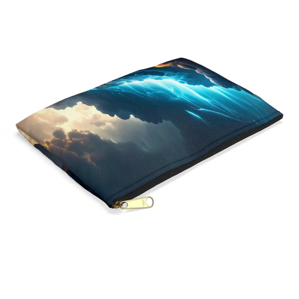 Tempest of Luminescence: Digital Landscape Storm Ethereal Atmospheric Energy Accessory Pouch Bags