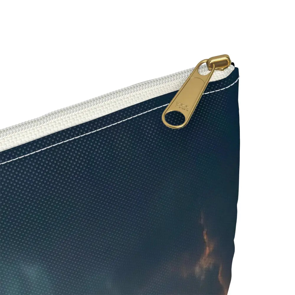 Tempest of Luminescence: Digital Landscape Storm Ethereal Atmospheric Energy Accessory Pouch Bags