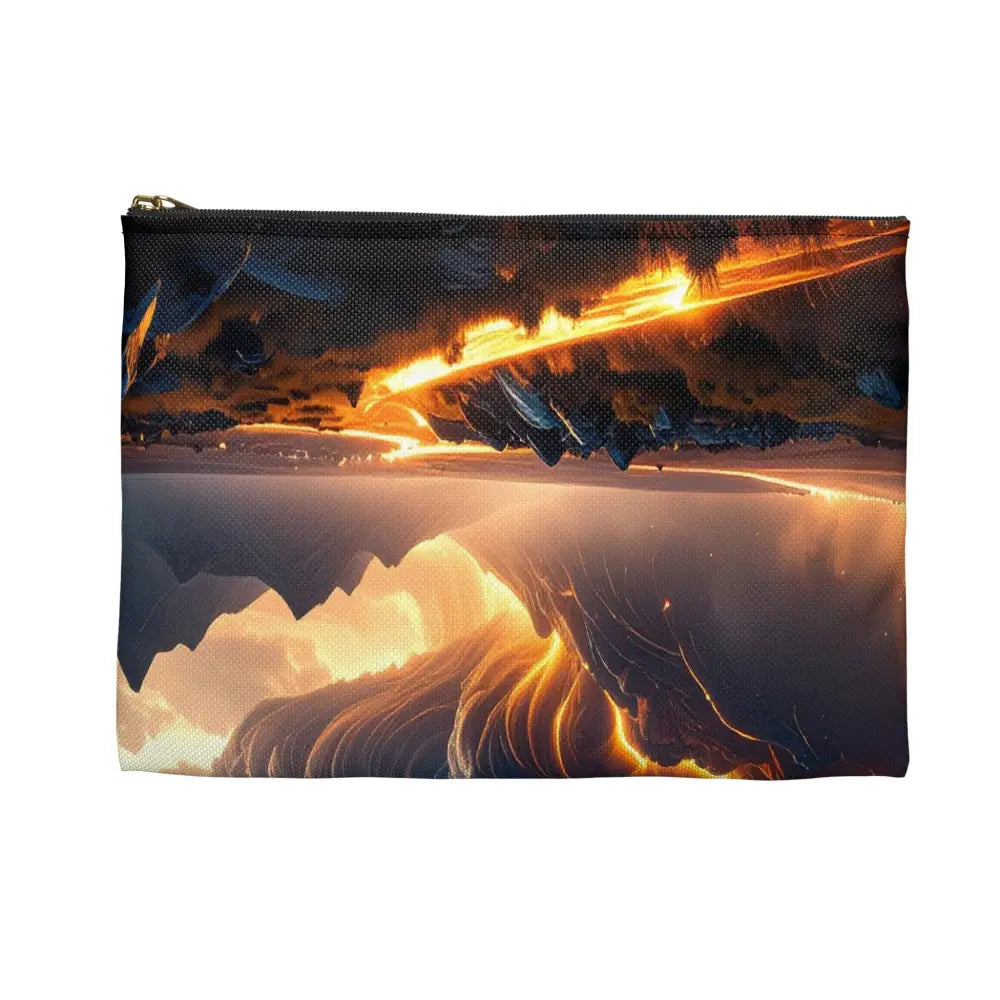 Tempest of Luminescence: Digital Landscape Storm Ethereal Atmospheric Energy Accessory Pouch Bags