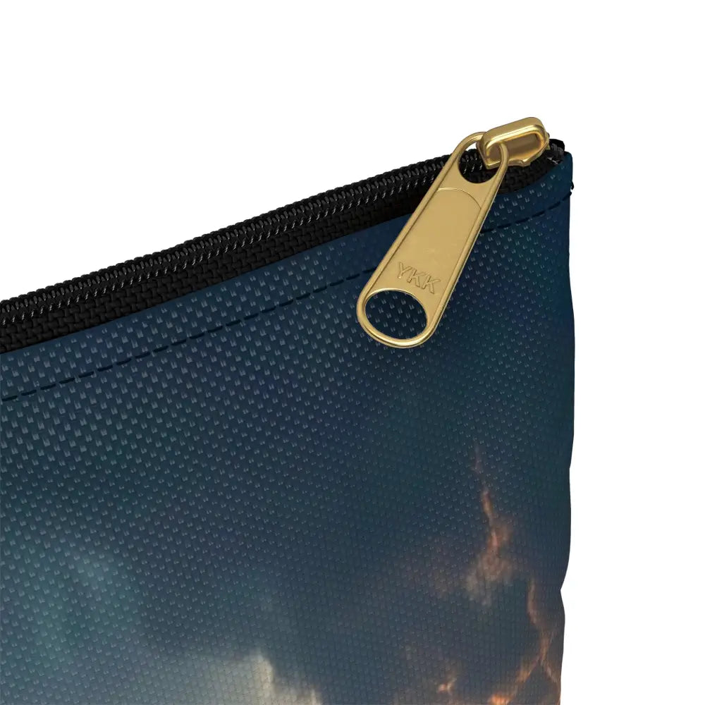 Tempest of Luminescence: Digital Landscape Storm Ethereal Atmospheric Energy Accessory Pouch Bags