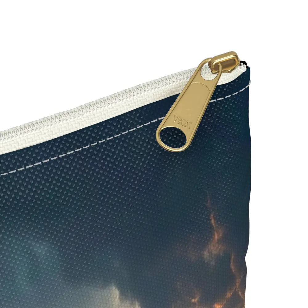 Tempest of Luminescence: Digital Landscape Storm Ethereal Atmospheric Energy Accessory Pouch Bags