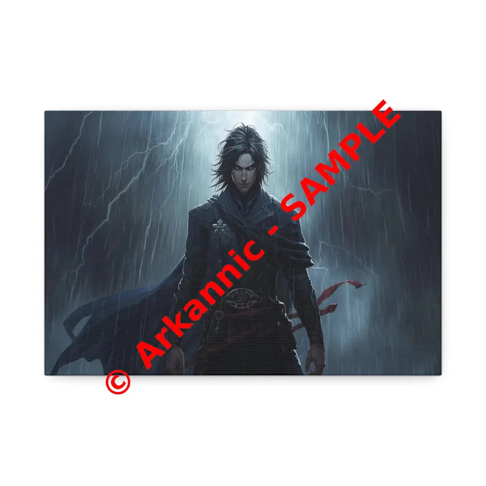 Tempest of Shadows: Gothic Digital Portrait Storm-Driven Emotional Landscape Canvas Print 12’’ x 8’’ (Horizontal)