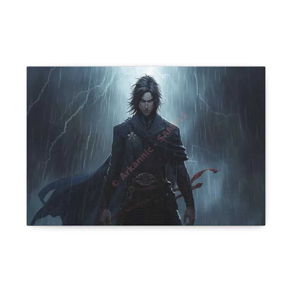 Tempest of Shadows: Gothic Digital Portrait Storm-Driven Emotional Landscape Canvas Print 12’’ x 8’’ (Horizontal)