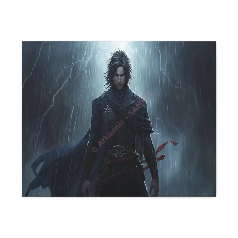 Tempest of Shadows: Gothic Digital Portrait Storm-Driven Emotional Landscape Canvas Print 20″ x 16″ (Horizontal)