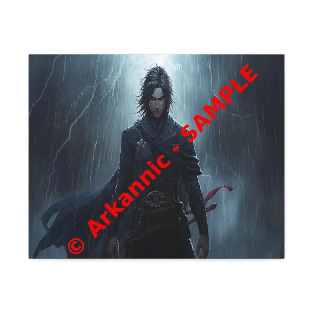 Tempest of Shadows: Gothic Digital Portrait Storm-Driven Emotional Landscape Canvas Print 20″ x 16″ (Horizontal)