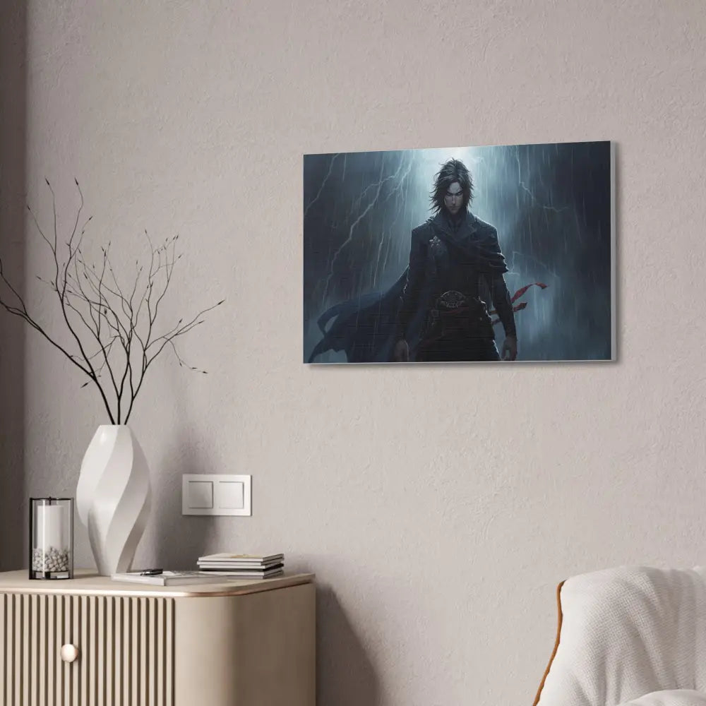 Tempest of Shadows: Gothic Digital Portrait Storm-Driven Emotional Landscape Canvas Print Canvas