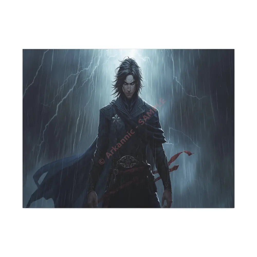 Tempest of Shadows: Gothic Digital Portrait Storm-Driven Emotional Landscape Canvas Print 40’’ x 30’’ (Horizontal)