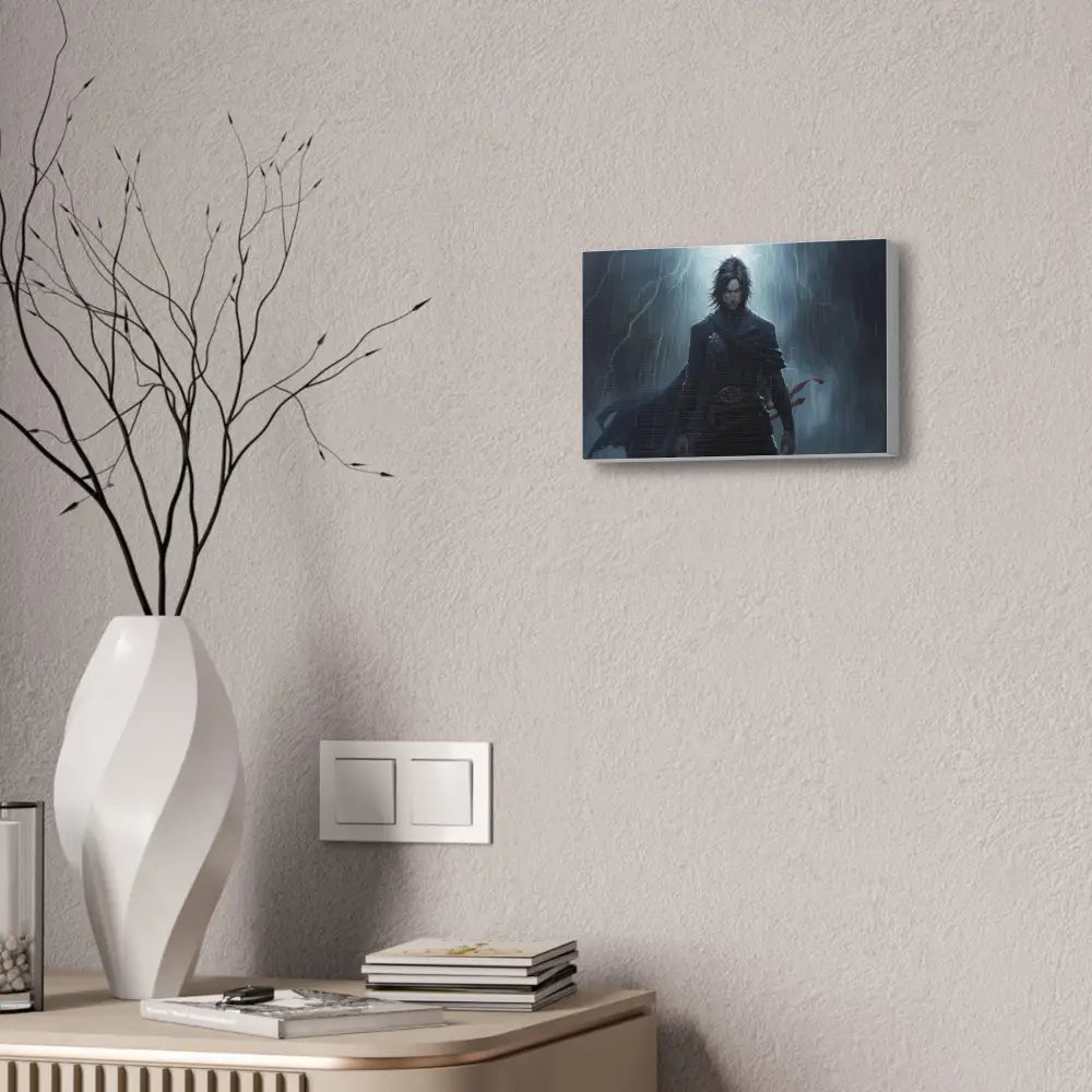 Tempest of Shadows: Gothic Digital Portrait Storm-Driven Emotional Landscape Canvas Print Canvas