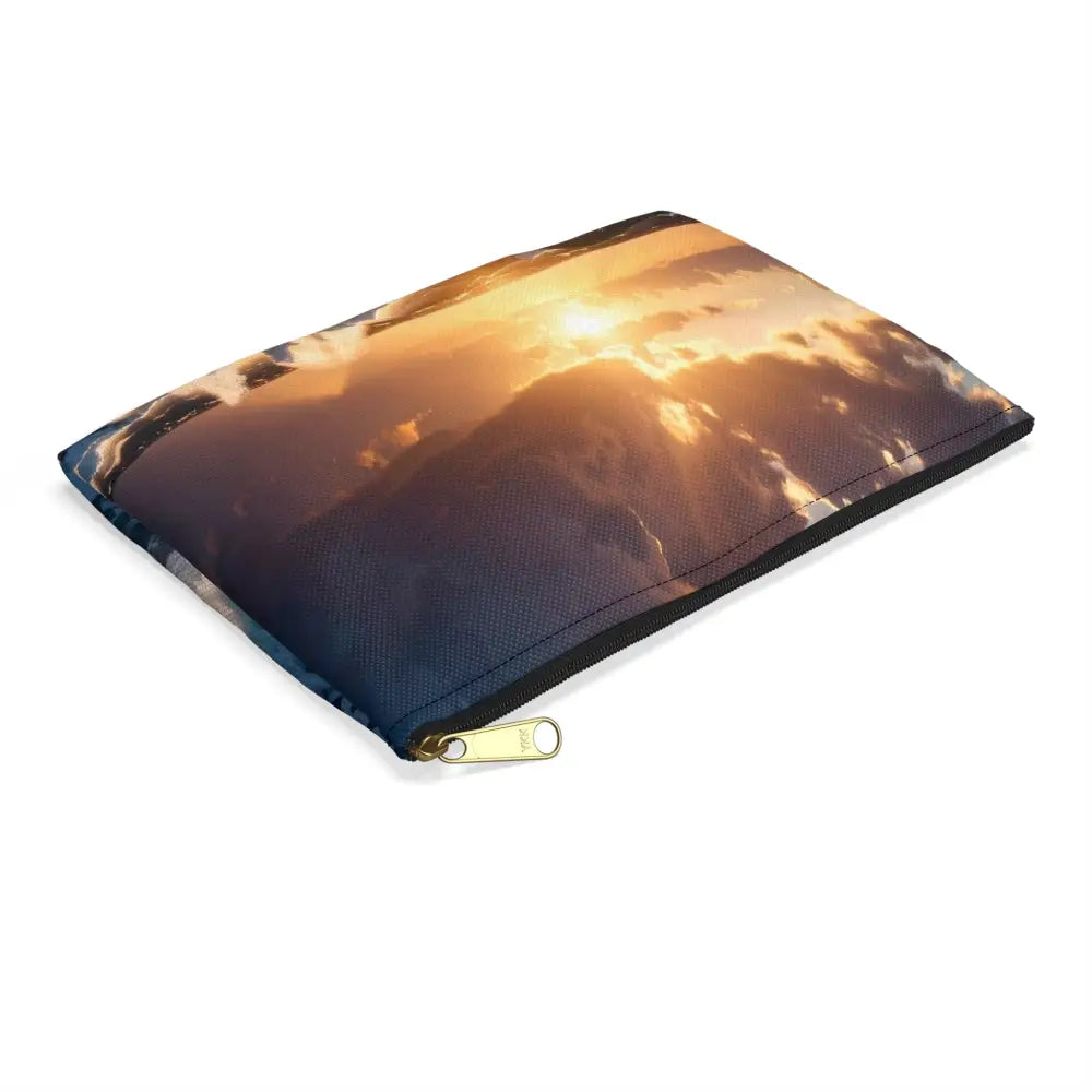 Tempest of the Emerald Waves: Storm-Swept Seascape Marine Photography Masterpiece Accessory Pouch Bags