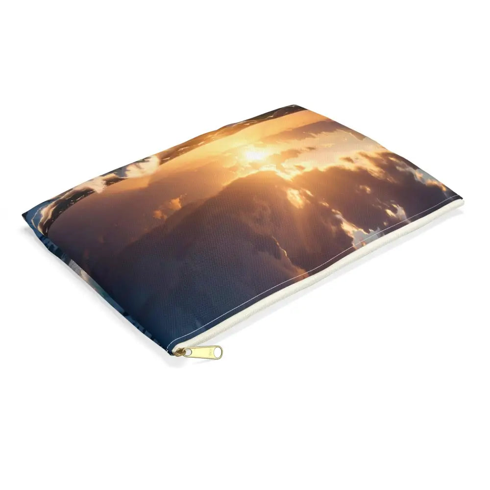 Tempest of the Emerald Waves: Storm-Swept Seascape Marine Photography Masterpiece Accessory Pouch Bags