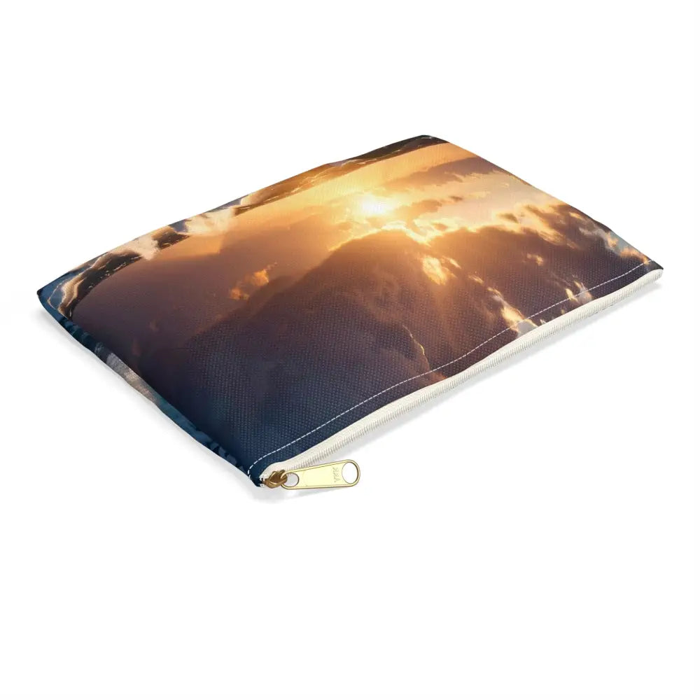 Tempest of the Emerald Waves: Storm-Swept Seascape Marine Photography Masterpiece Accessory Pouch Bags