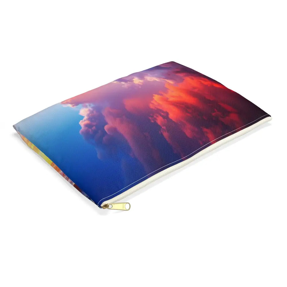 Tempest’s Fury: Stormy Seascape Sunset Dramatic Lightning Ocean Scene Accessory Pouch Bags