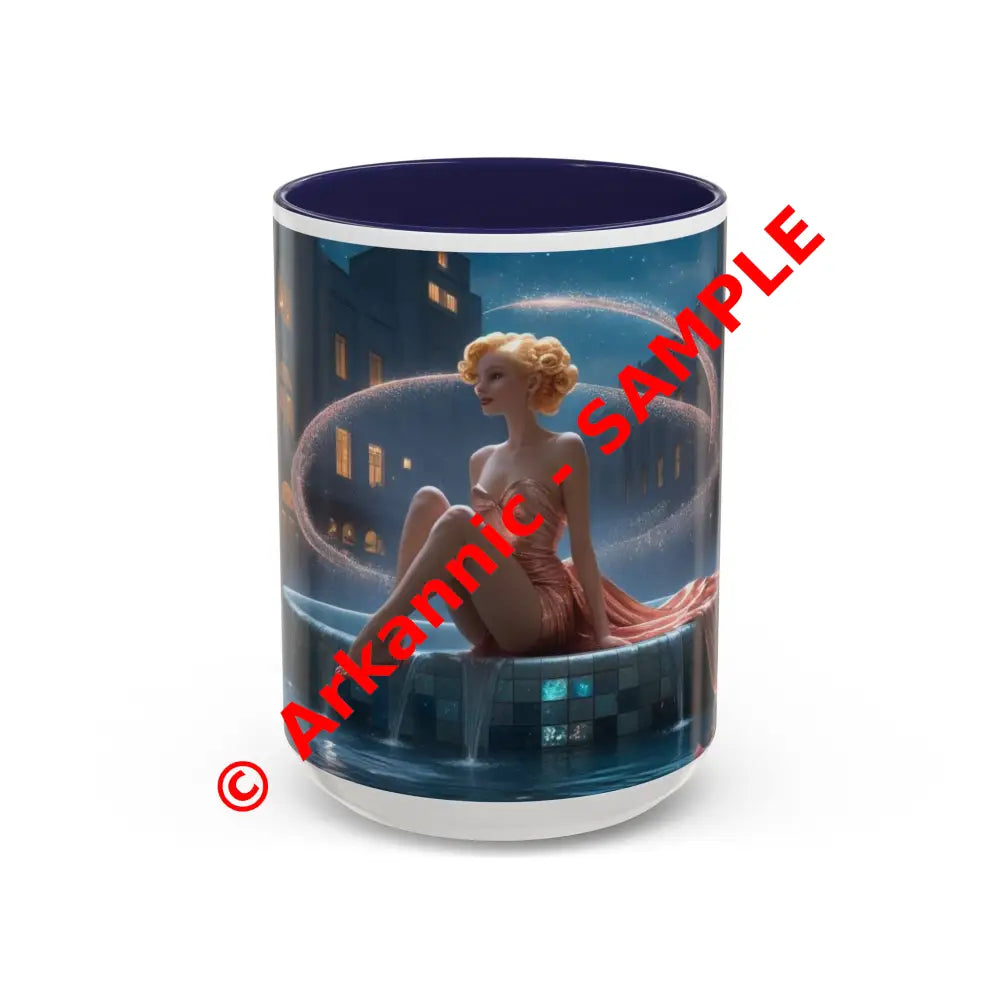 The Enchanted Fountain - Fantasy Art Drinkware Galactic Gift for Dog Lovers Celestial Home Decor Unique Art Mug 15oz