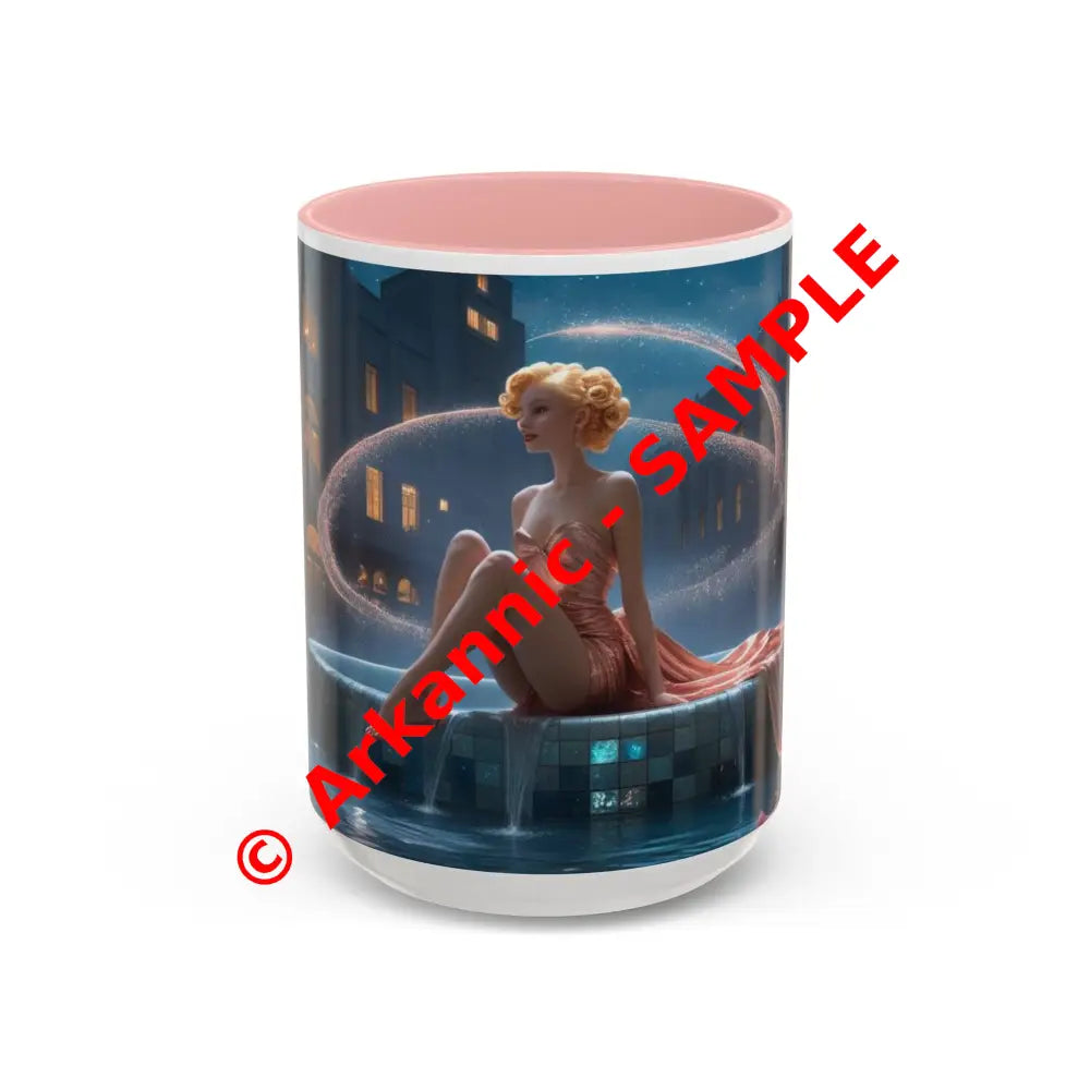 The Enchanted Fountain - Fantasy Art Drinkware Galactic Gift for Dog Lovers Celestial Home Decor Unique Art Mug 15oz