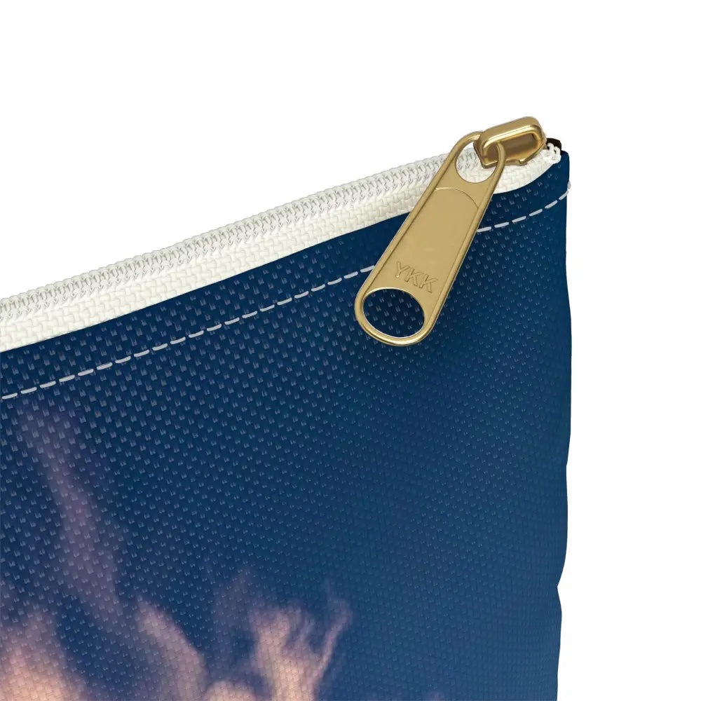 Thunderstorm Over Golden Fields: Atmospheric Dynamics Plains Landscape Panorama Accessory Pouch Bags
