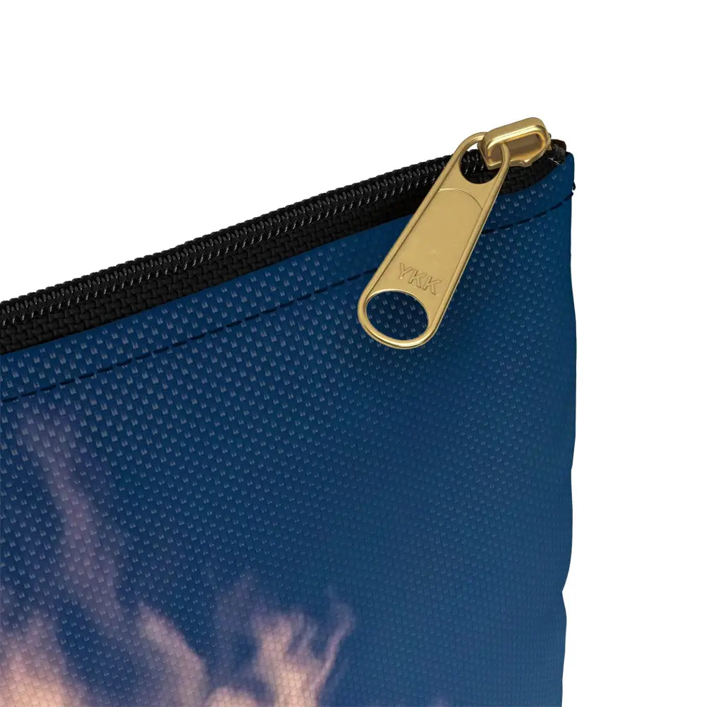 Thunderstorm Over Golden Fields: Atmospheric Dynamics Plains Landscape Panorama Accessory Pouch Bags