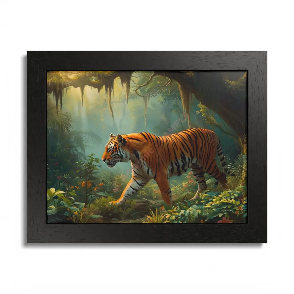 Tiger Framed Poster Wall Art Jungle Decor Nature Art Wildlife Decor Home Office Wall Art Gift for Animal Lovers 10’’ x