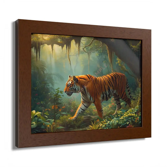 Tiger Framed Poster Wall Art Jungle Decor Nature Art Wildlife Decor Home Office Wall Art Gift for Animal Lovers 10’’ x