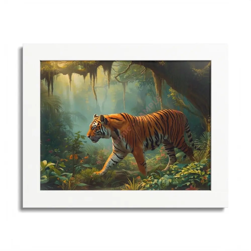 Tiger Framed Poster Wall Art Jungle Decor Nature Art Wildlife Decor Home Office Wall Art Gift for Animal Lovers 10’’ x