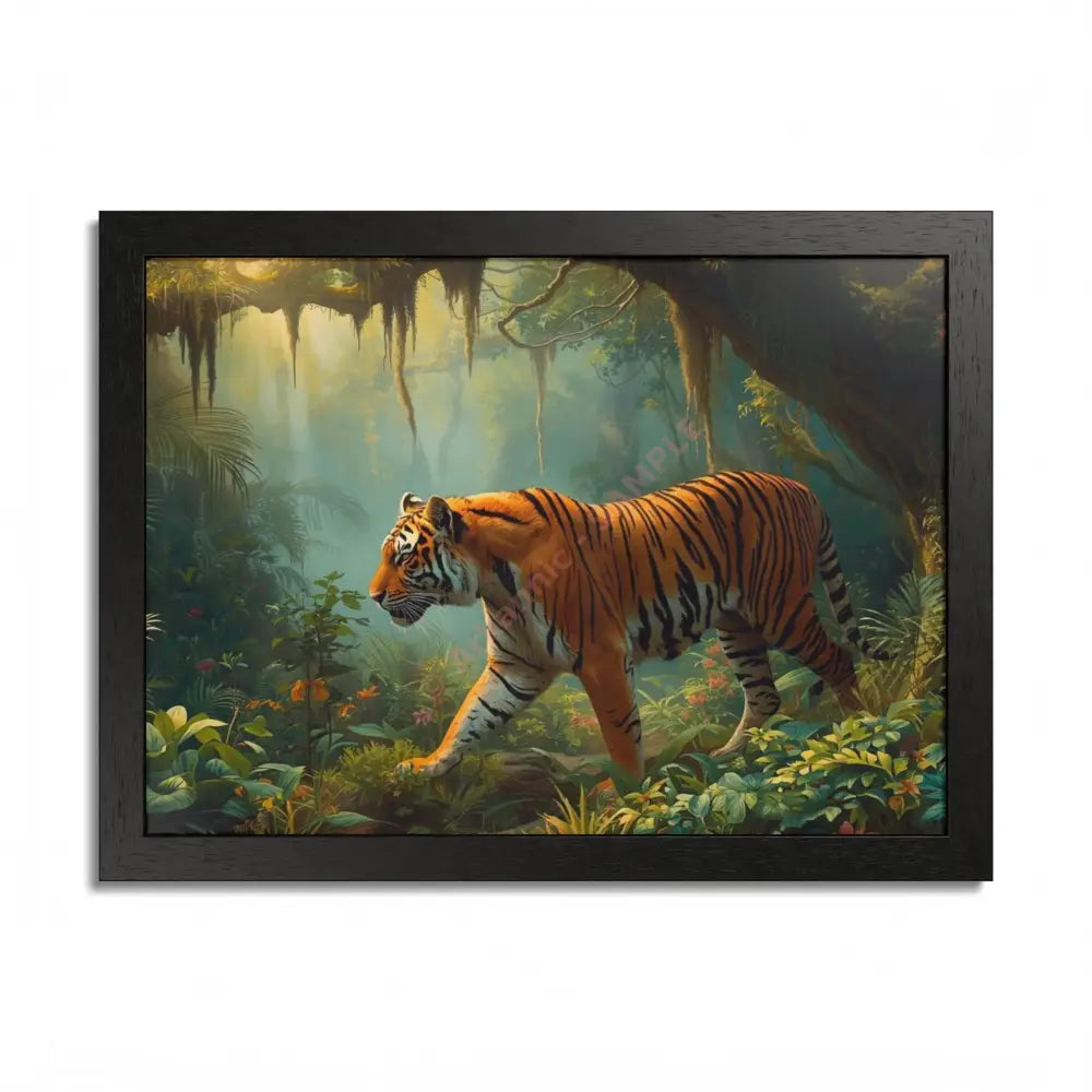 Tiger Framed Poster Wall Art Jungle Decor Nature Art Wildlife Decor Home Office Wall Art Gift for Animal Lovers 16″ x