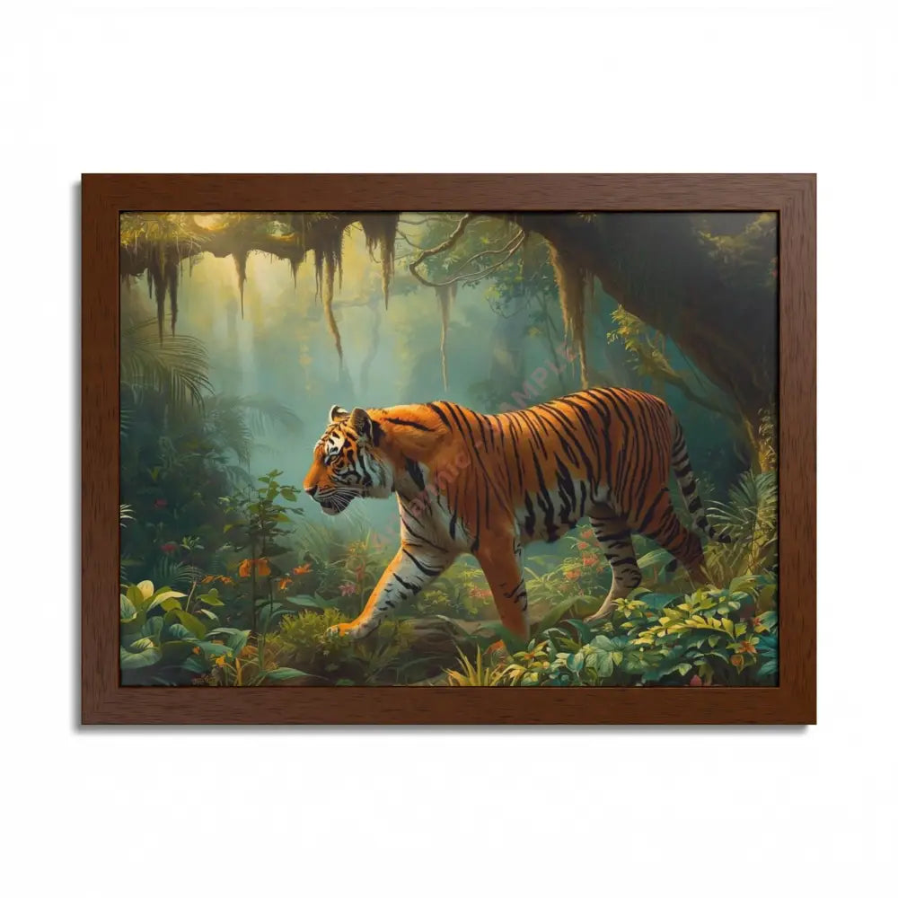 Tiger Framed Poster Wall Art Jungle Decor Nature Art Wildlife Decor Home Office Wall Art Gift for Animal Lovers 16″ x