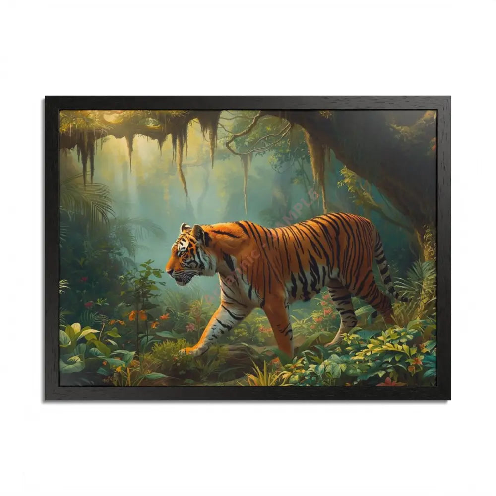 Tiger Framed Poster Wall Art Jungle Decor Nature Art Wildlife Decor Home Office Wall Art Gift for Animal Lovers 24″ x