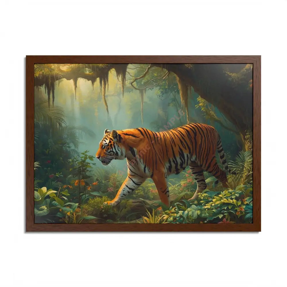 Tiger Framed Poster Wall Art Jungle Decor Nature Art Wildlife Decor Home Office Wall Art Gift for Animal Lovers 24″ x