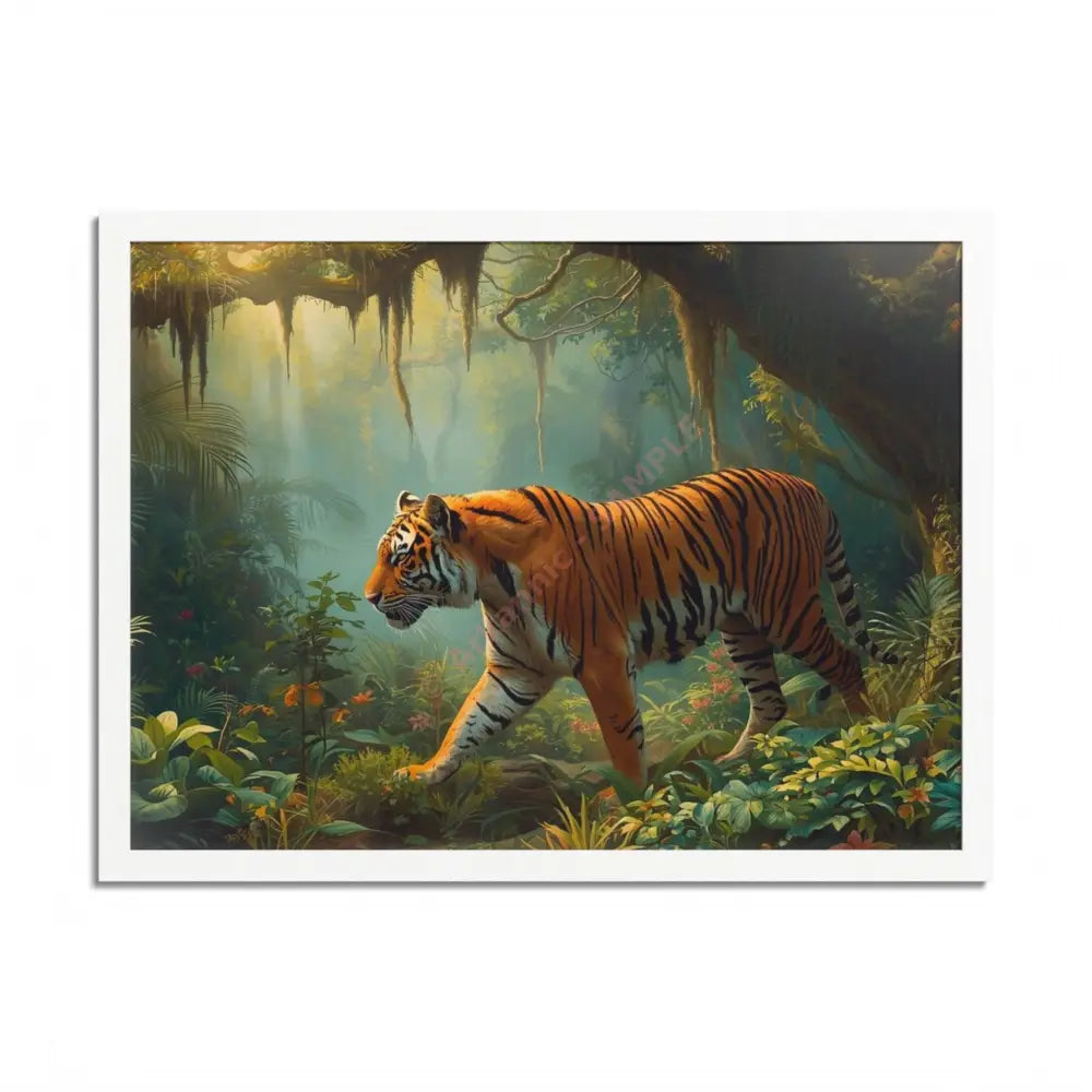 Tiger Framed Poster Wall Art Jungle Decor Nature Art Wildlife Decor Home Office Wall Art Gift for Animal Lovers 24″ x