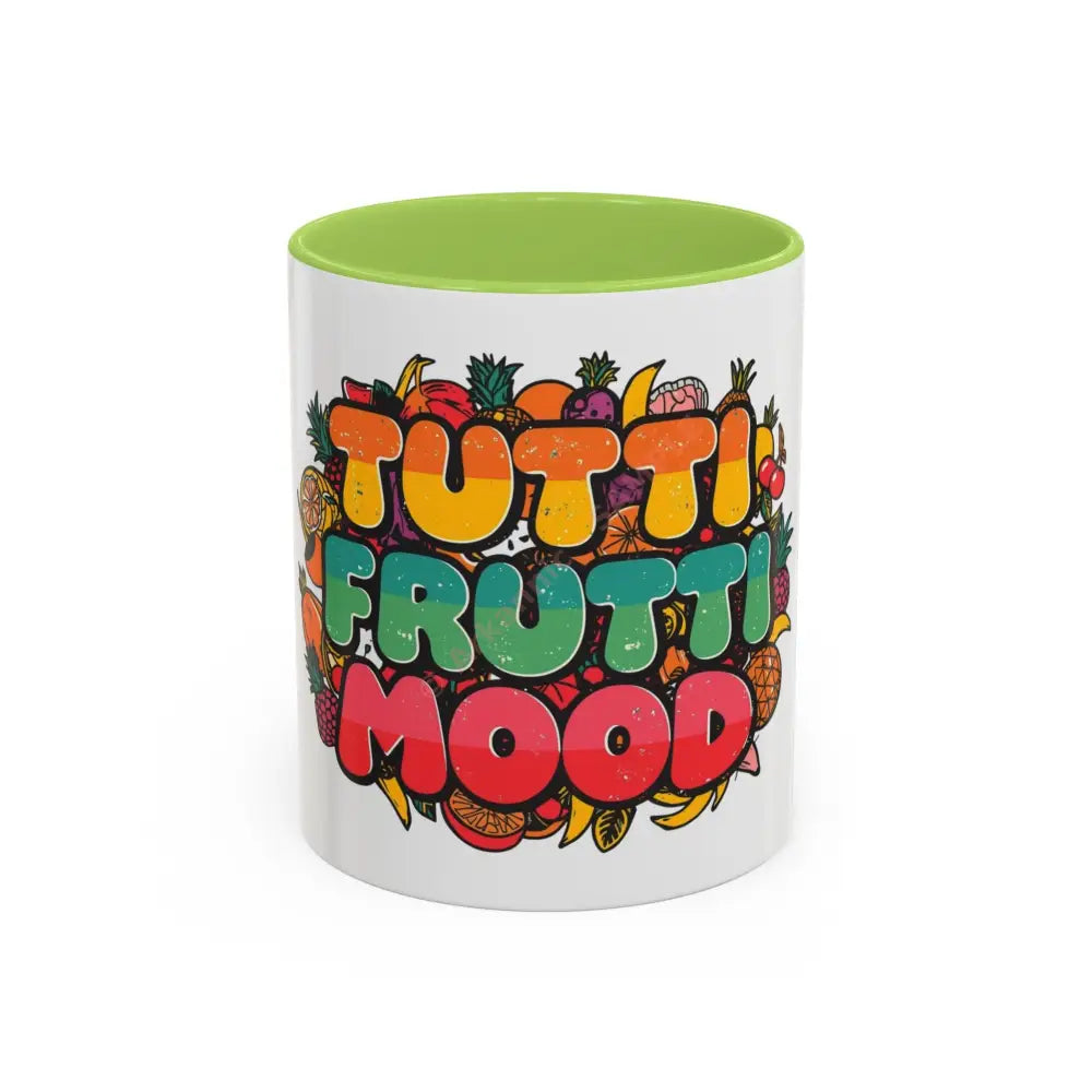 Tutti Frutti Mood Coffee Mug - Fun Colorful Accent Mug 11oz / Light Green Mug