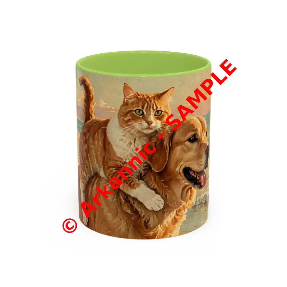 Whimsical Pet Lover’s Coffee Mug Cat and Dog Mug Gift for Animal Lovers Cute Coffee Cup Beach Vibes Mug Funny Pet Gift