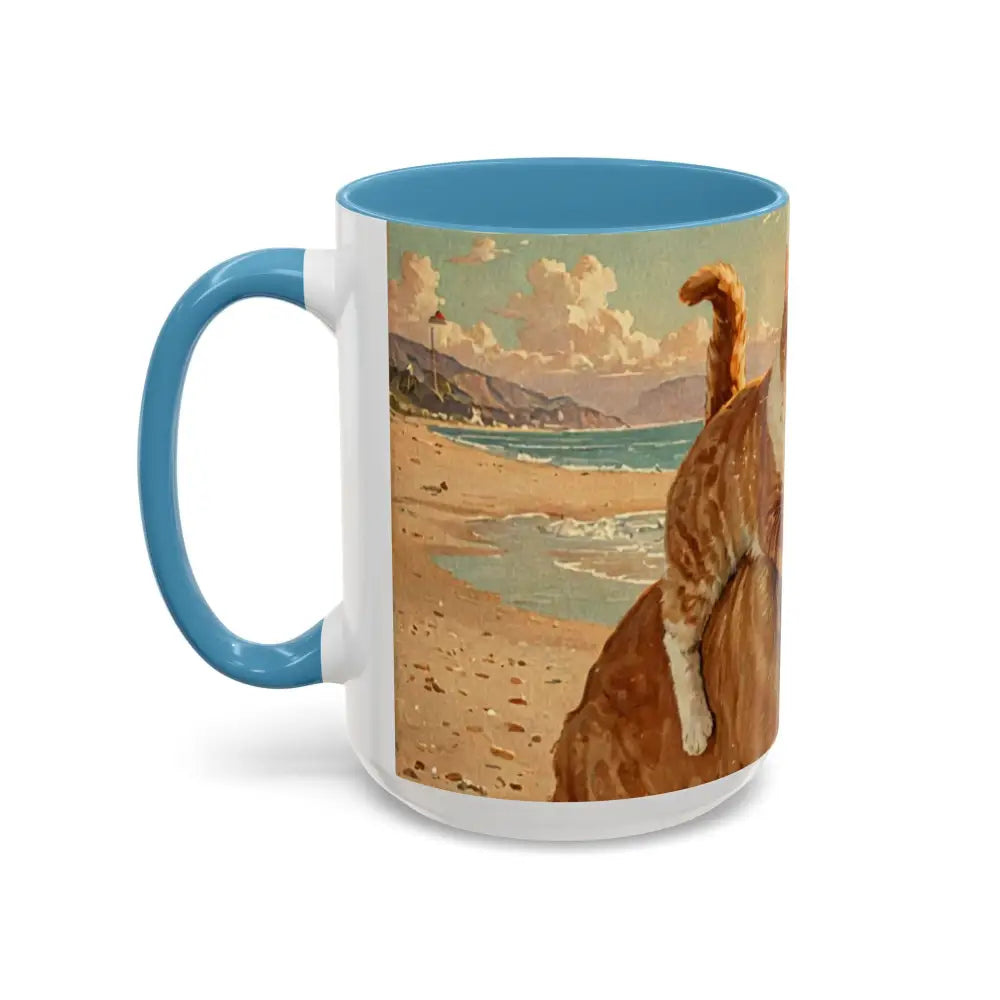 Whimsical Pet Lover’s Coffee Mug Cat and Dog Mug Gift for Animal Lovers Cute Coffee Cup Beach Vibes Mug Funny Pet Gift