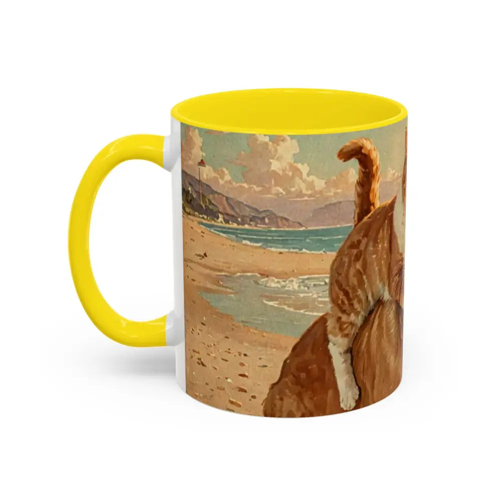 Whimsical Pet Lover’s Coffee Mug Cat and Dog Mug Gift for Animal Lovers Cute Coffee Cup Beach Vibes Mug Funny Pet Gift
