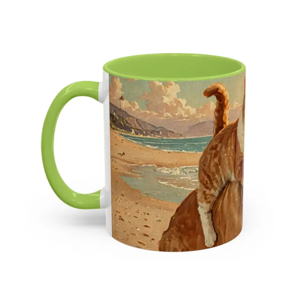 Whimsical Pet Lover’s Coffee Mug Cat and Dog Mug Gift for Animal Lovers Cute Coffee Cup Beach Vibes Mug Funny Pet Gift