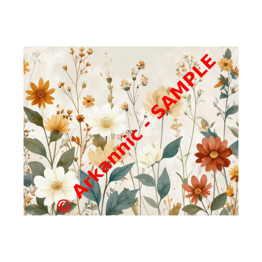 Wildflower Harmony: Botanical Watercolor Illustration Late Summer Floral Composition Poster 14″ x 11″ Poster