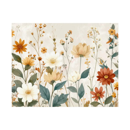 Wildflower Harmony: Botanical Watercolor Illustration Late Summer Floral Composition Poster 14″ x 11″ Poster